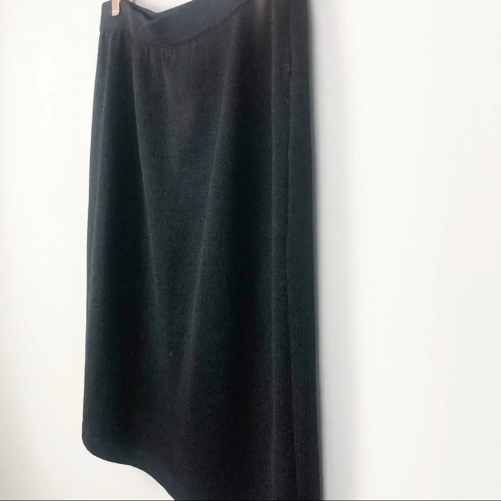 ST. JOHN | Black Knit Skirt Stretch Pull On Sz 12